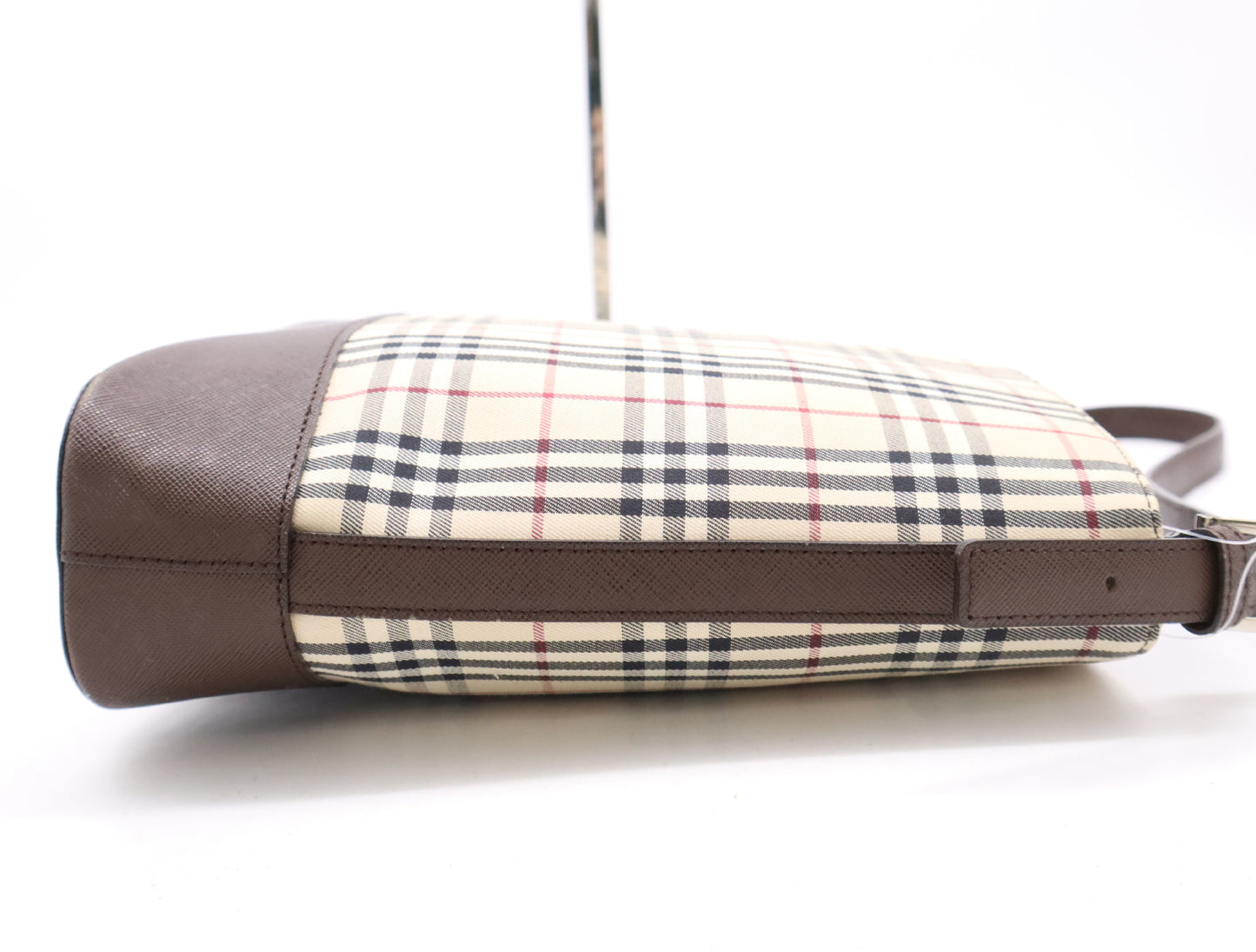 BURBERRY Canvas Leather Nova Check Shoulder Bag Brown Shoulder Bag