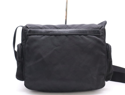 PRADA Nylon Triangle Logo Messenger Bag Shoulder Bag Black Shoulder Bag