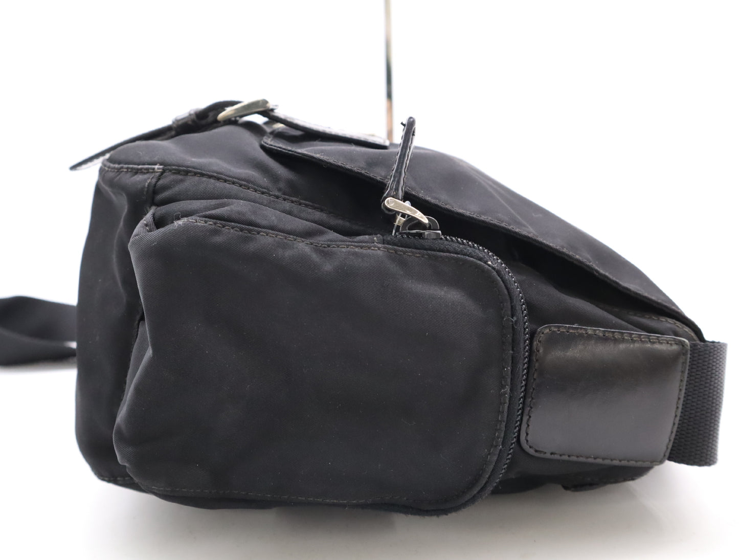 PRADA Nylon Triangle Logo Messenger Bag Shoulder Bag Black Shoulder Bag