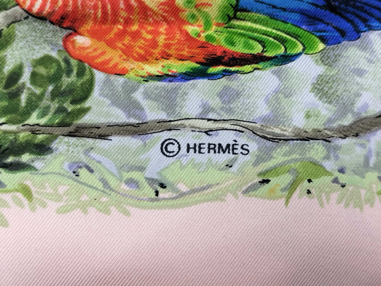 HERMES Silk Carré 90 EQUATEUR Equatorial Pink Multicolor Scarf