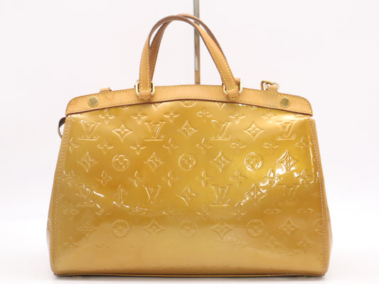 LOUIS VUITTON M91690 Verni Brea MM Dune Handbag with Shoulder Strap