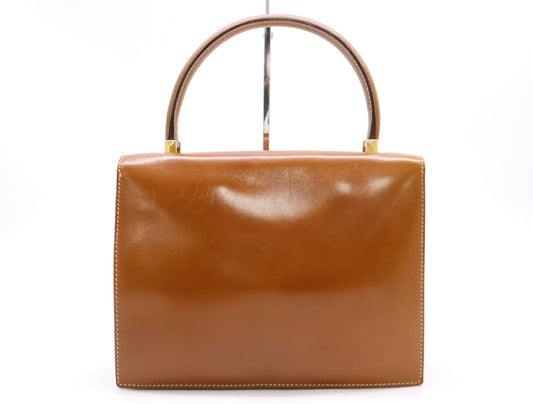 GUCCI Leather G Hardware Bag Brown Handbag