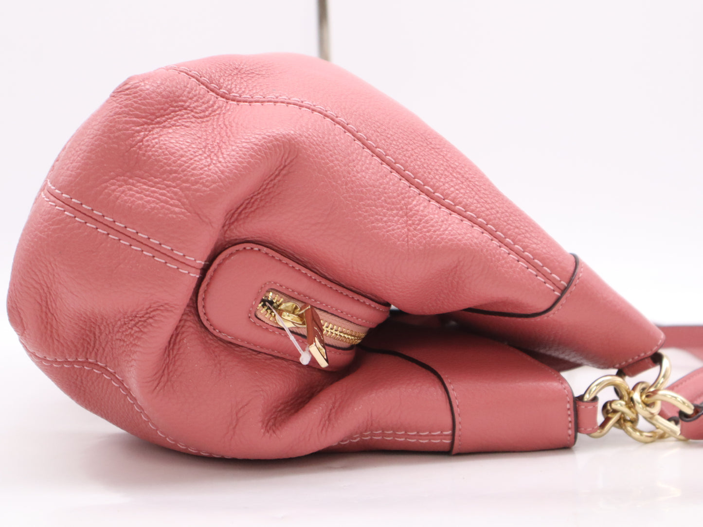 COACH Leather Logo Tote Bag Pink Tote Bag