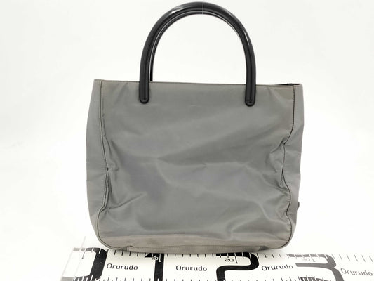 PRADA Nylon Top Handle Grey Handbag