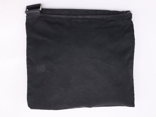 PRADA nylon triangle logo black shoulder bag