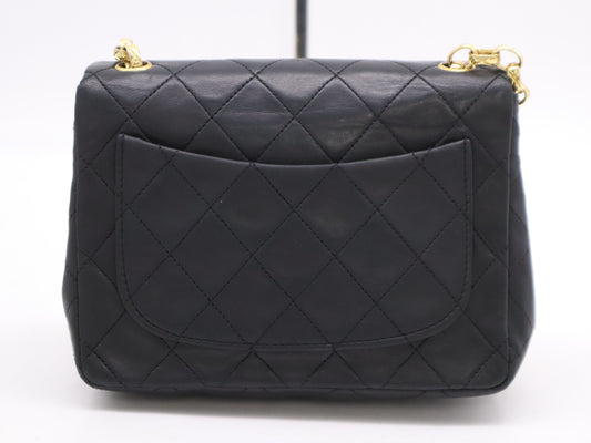 CHANEL Leather Mini Mattrasse S Flap S Chain GD Hardware Black Seal Indistinct Shoulder Bag