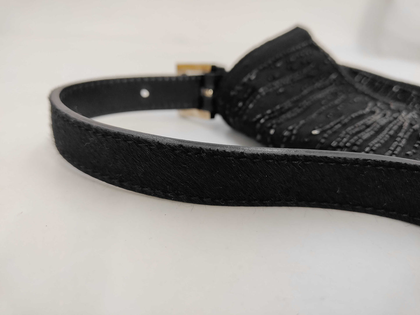 FENDI Beaded Mamma Bucket Black Shoulder Bag with Dust Bag