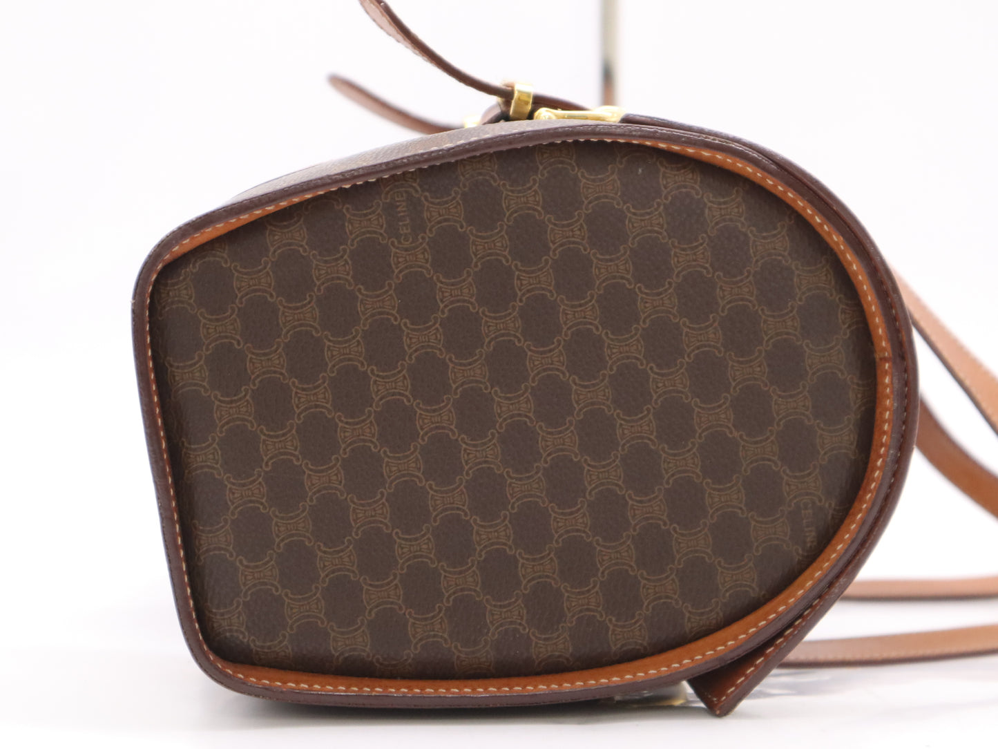 CELINE Macadam Brown GD Hardware Handbag