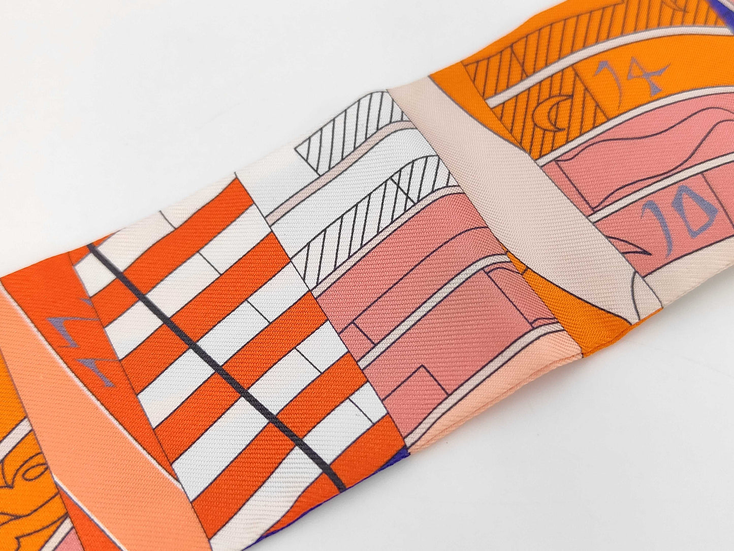 HERMES Silk Twilly ASTROGIE New Astrology Pink Orange Multicolor Scarf