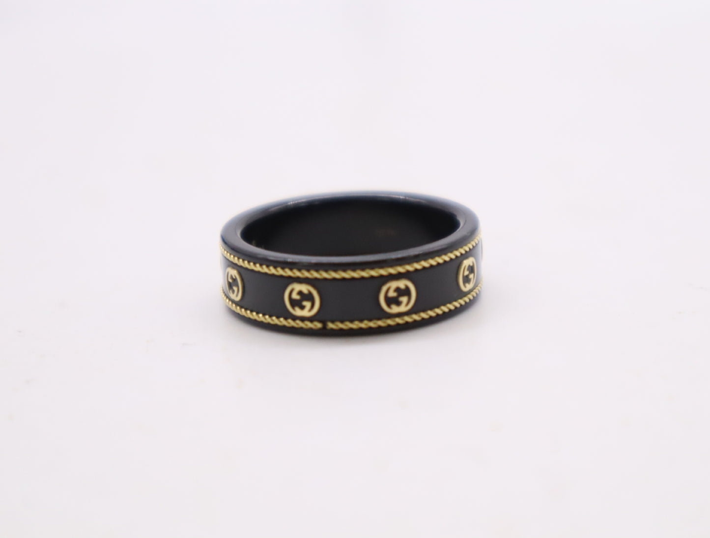 GUCCI Interlocking #23 Ceramic METAL/Au750 3.2g Ring