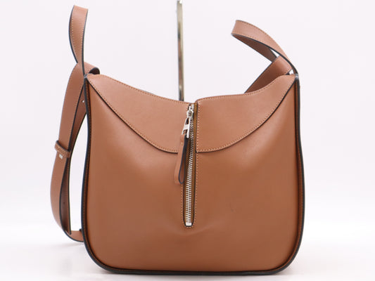 LOEWE Soft Grain Calf Hammock Small 2-Way Handbag in Brown with Shoulder Strap and Dust Bag