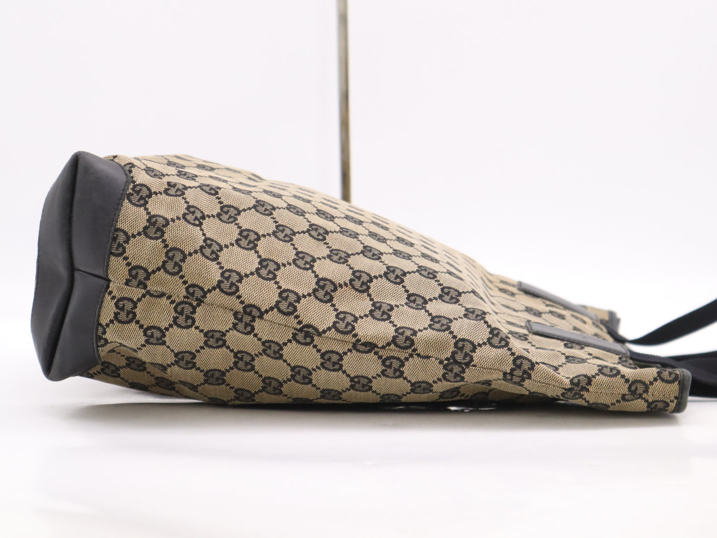 GUCCI 019/0401GG Canvas Tote Bag Brown Black Tote Bag