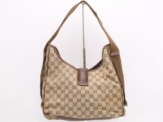 GUCCI 92735 GG Canvas One Shoulder Bag Beige Brown Shoulder Bag