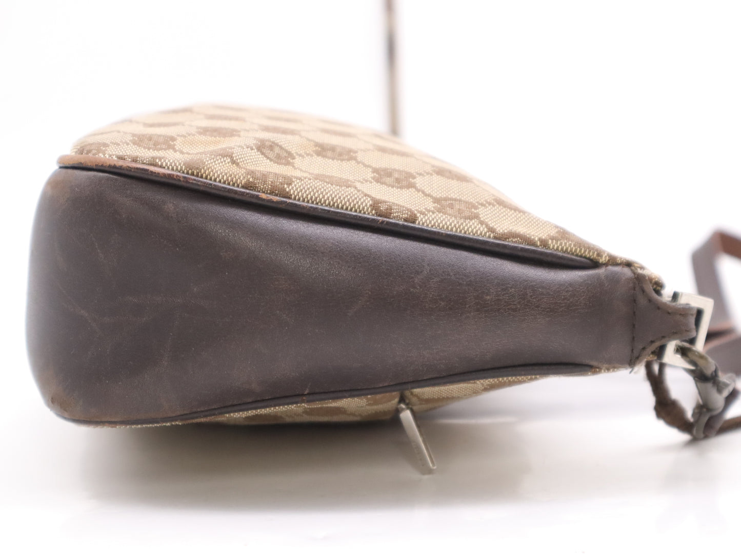 GUCCI 001/3865GG Canvas Shoulder Bag Beige Brown Shoulder Bag
