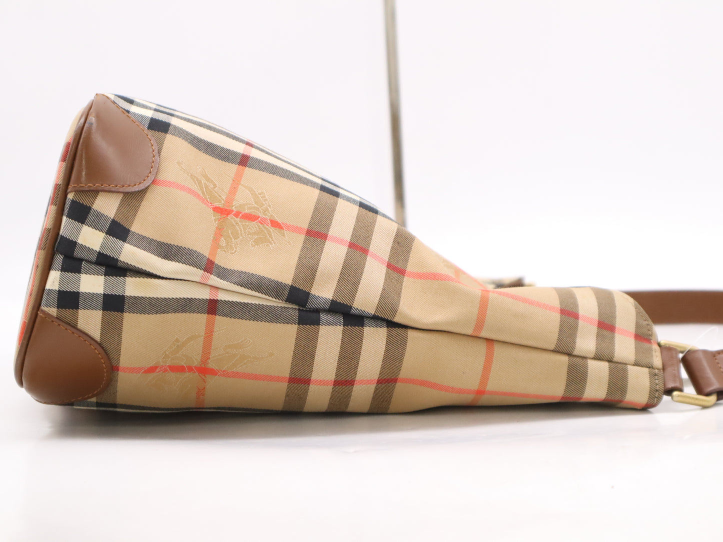 BURBERRY Nylon/Leather Nova Check One Shoulder Beige Shoulder Bag