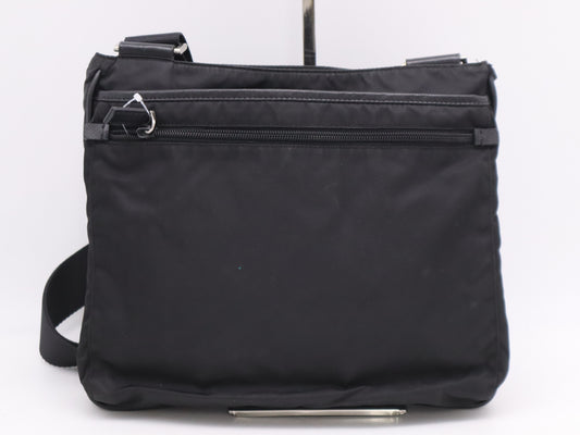 PRADA VA0251 Nylon Triangle Logo Shoulder Bag Black Shoulder Bag