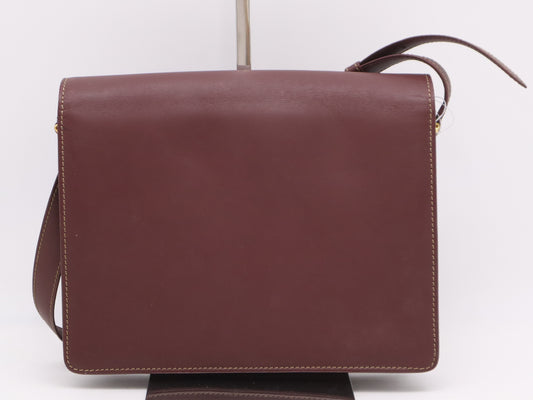 Cartier Leather Must Line Shoulder Bag, Bordeaux, with Card Holder