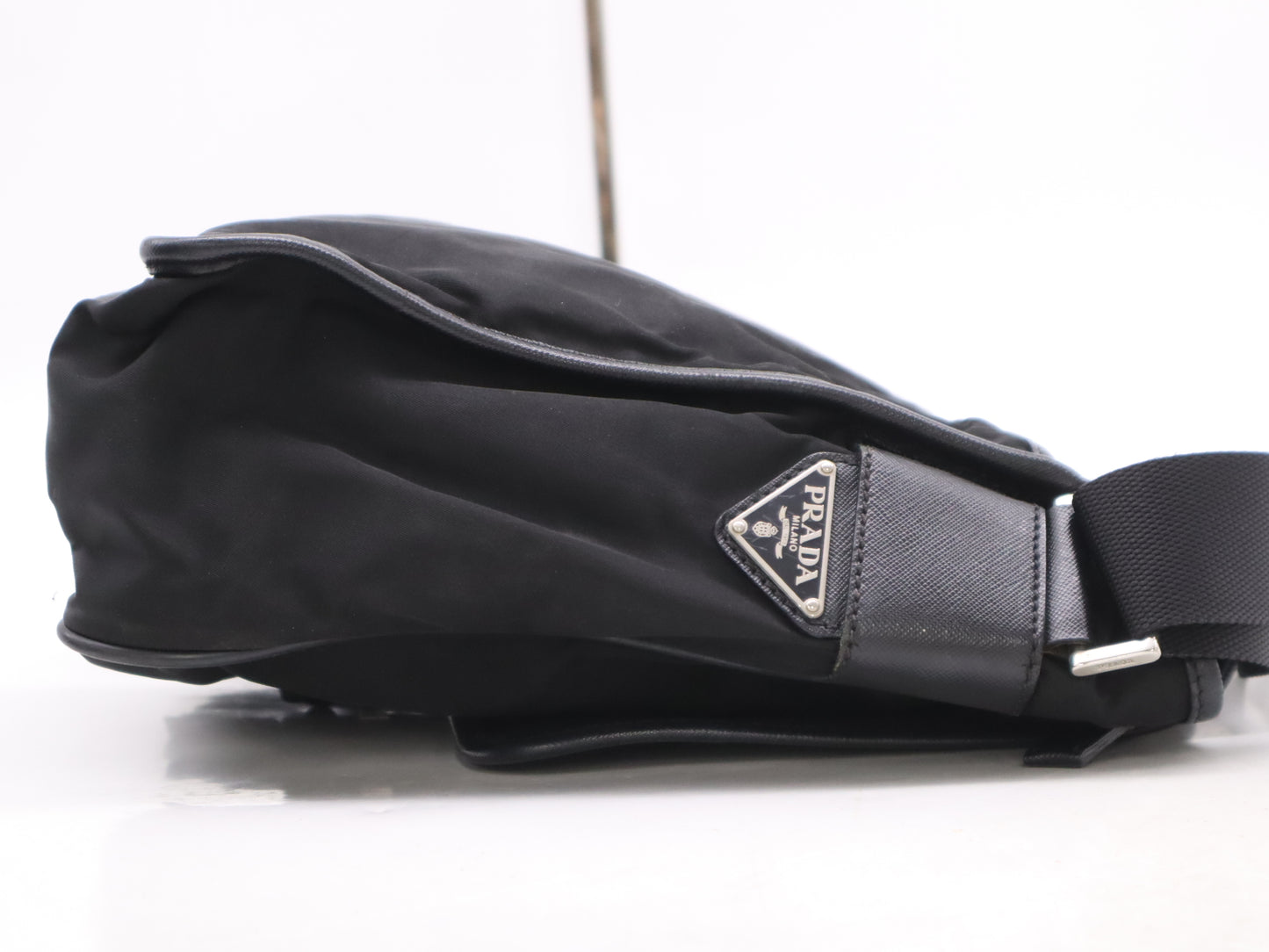 PRADA Nylon Triangle Logo Shoulder Bag Black Shoulder Bag