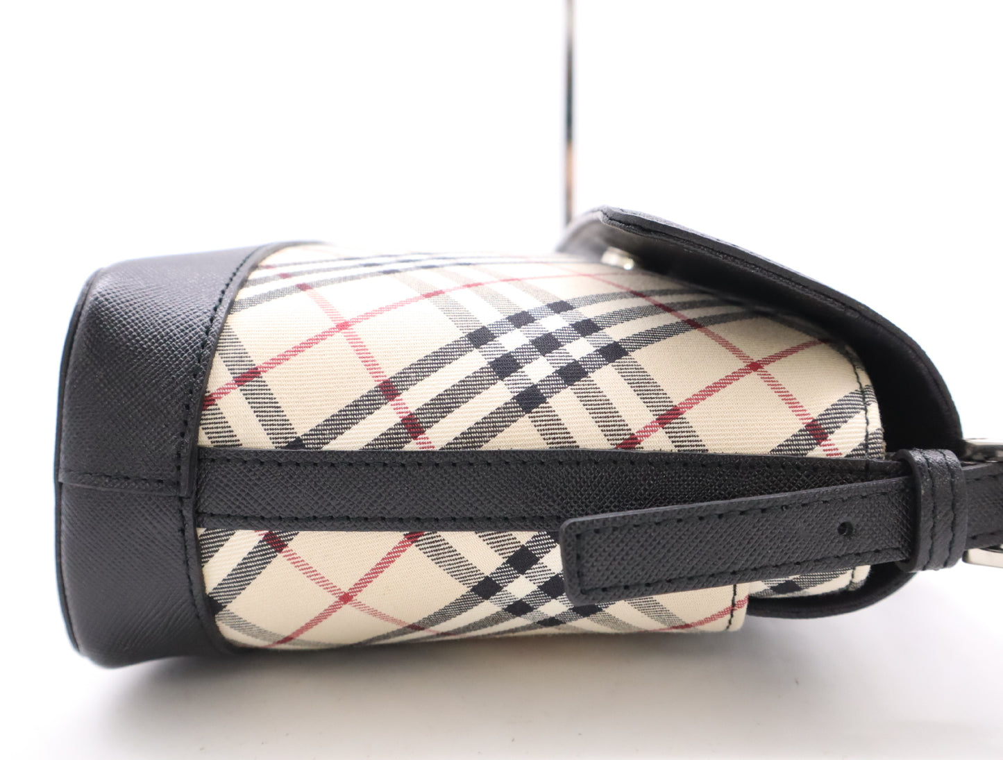 BURBERRY Canvas x Leather Nova Check Shoulder Bag Black SV Fittings Shoulder Bag