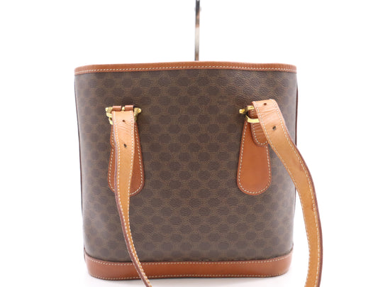 CELINE PVC Macadam Tote Bag, Brown, GD Hardware