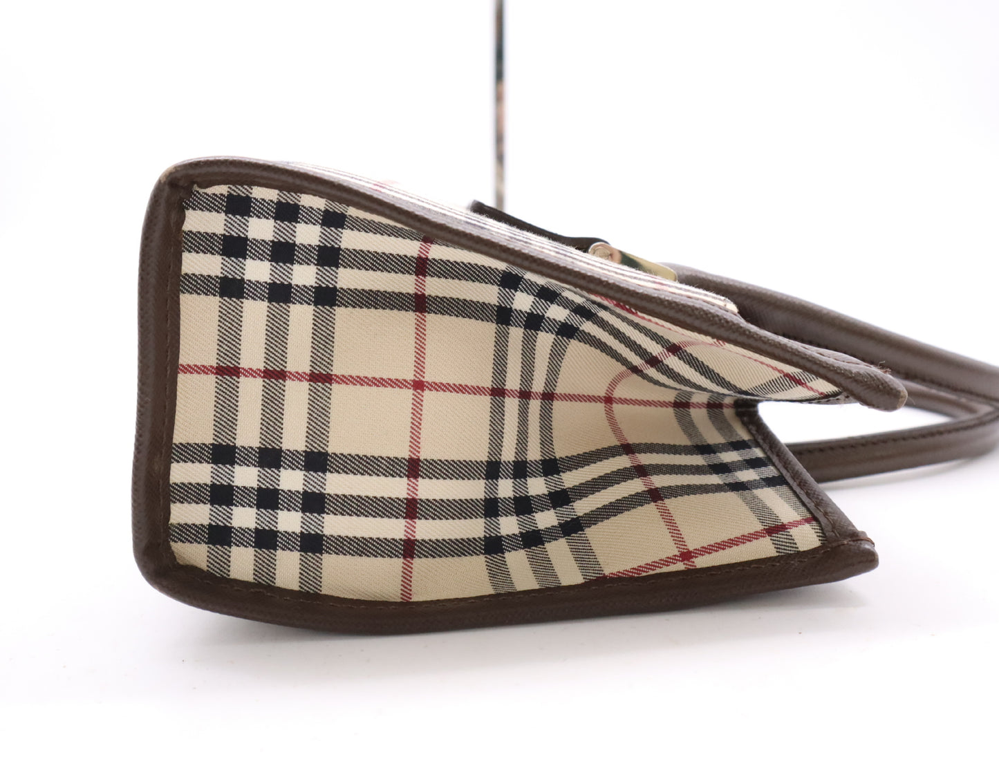 BURBERRY Canvas x Leather Nova Check Beige Brown Handbag