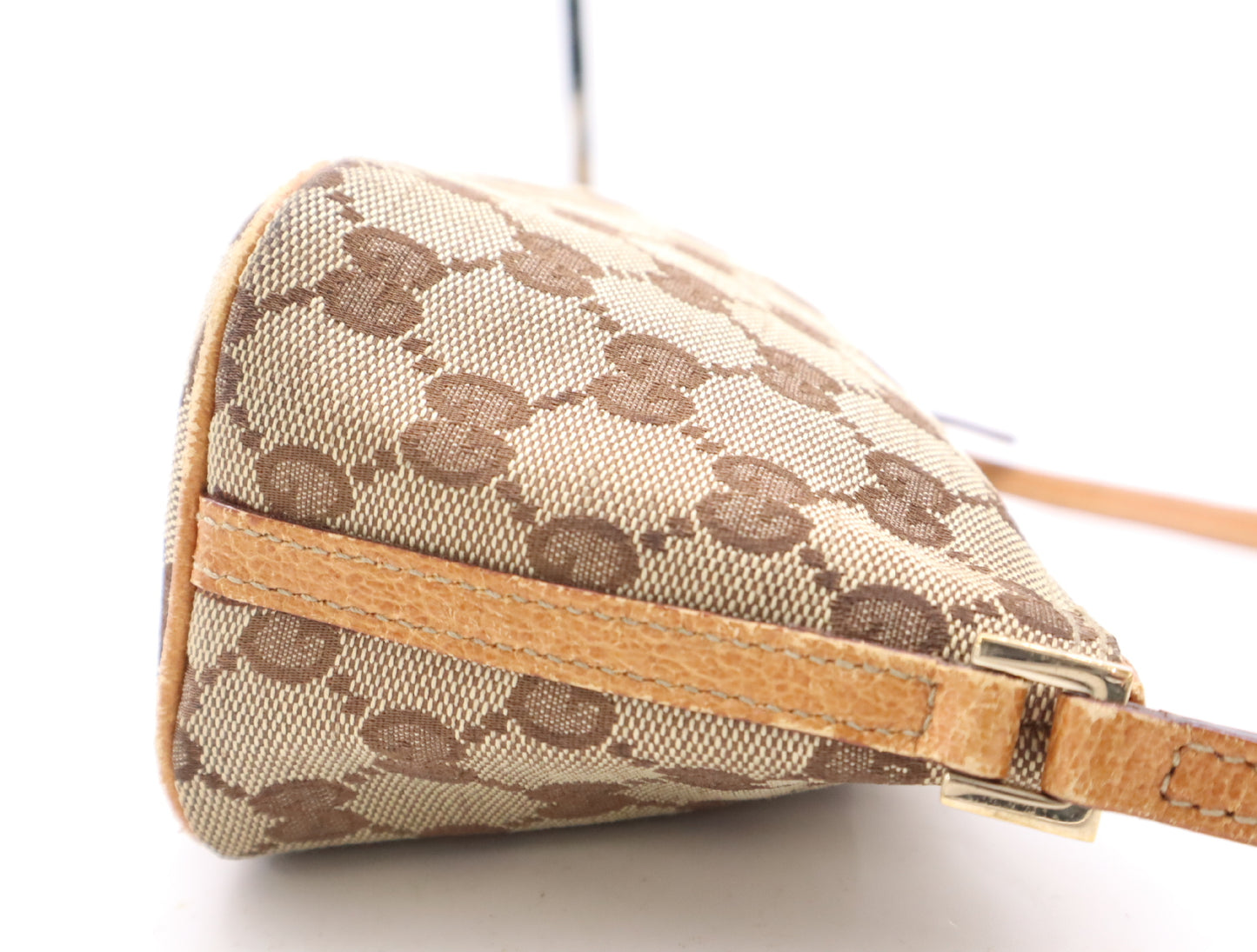 GUCCI 07198 Canvas GG Canvas Accessory Pouch Beige Brown Pouch