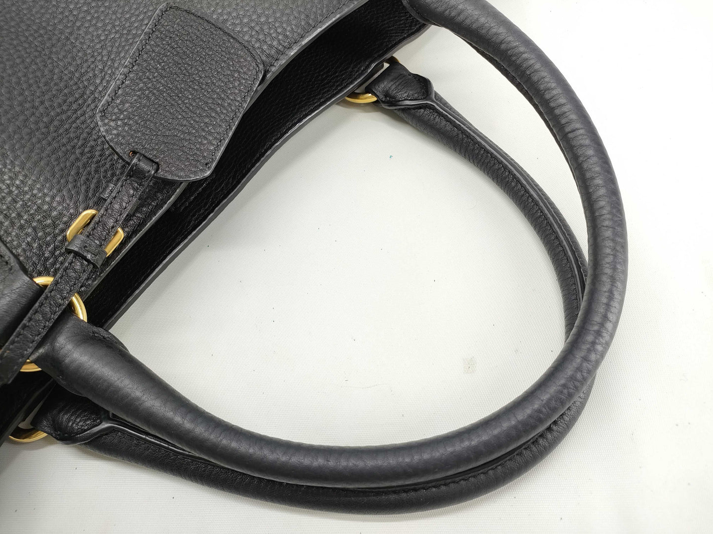 PRADA Vitello Dino 2-way black tote bag