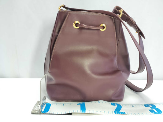 Cartier Must, Cartier Drawstring Shoulder Calf Bordeaux Shoulder Bag