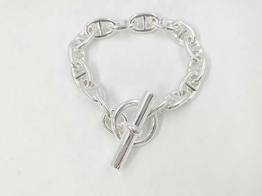 Hermes Schone Dunkle MM15 Frame 23 Engraved Bracelet AG925 53.9g Bracelet Bangle