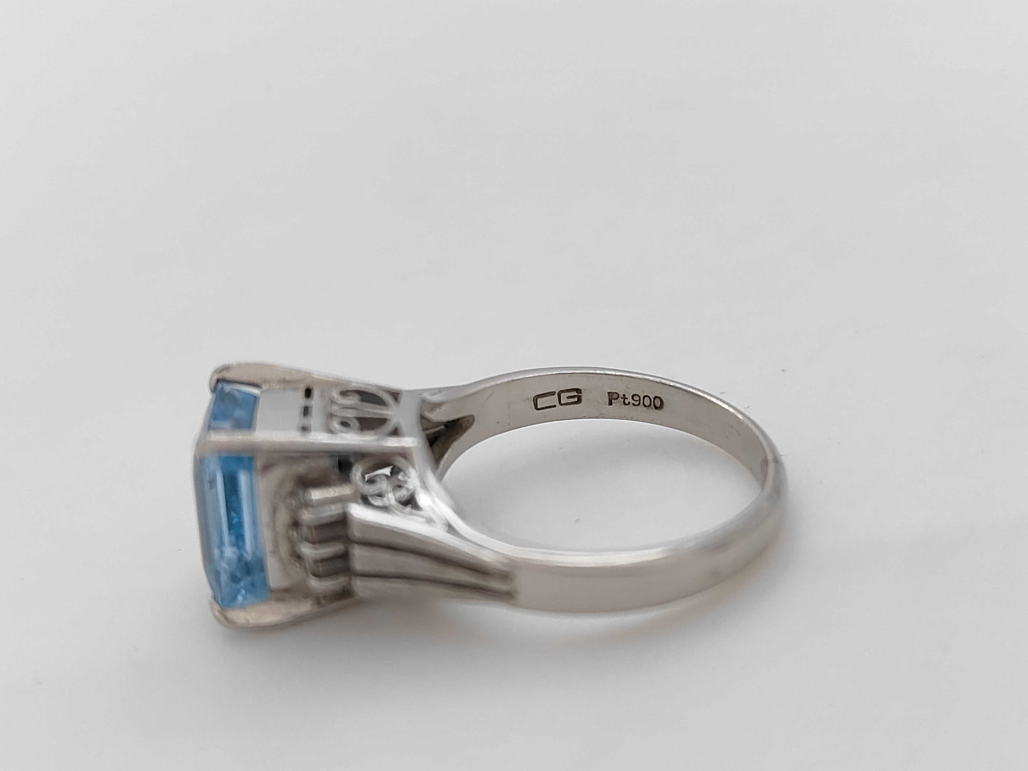 Colored Stone Diamond Pt900 7.0g Ring