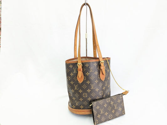 LOUIS VUITTON LV Monogram Bucket PM with Pouch Tote Bag
