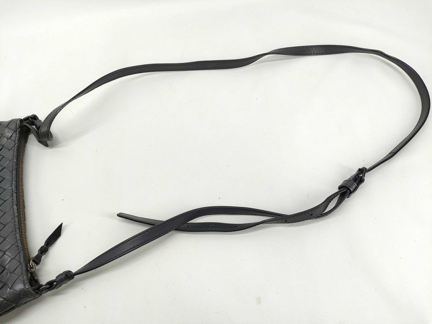 BOTTEGA VENETA Intrecciato Shoulder Bag, Gray, 25cm