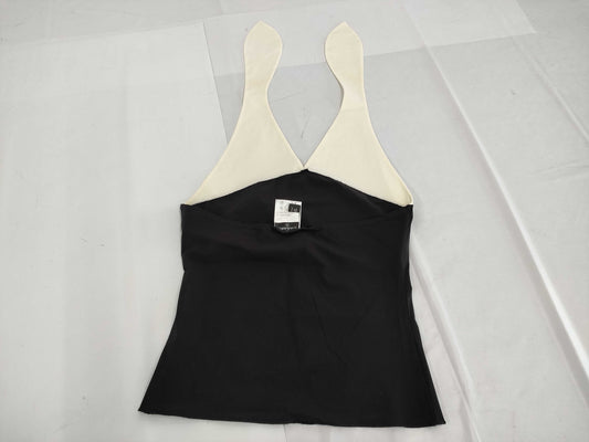 CHANEL 03P Two-tone Halter Neck Camisole with Coco Mark Top
