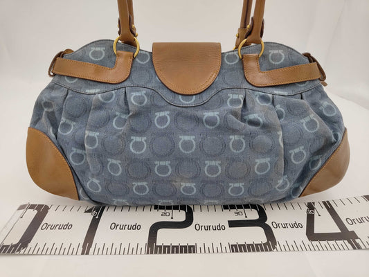 Salvatore Ferragamo Gancini denim handbag