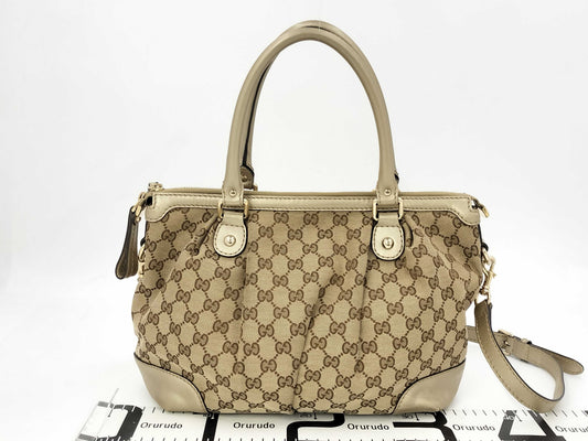 GUCCI GG Canvas Soukie 2WAY Handbag