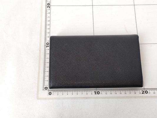 PRADA Saffiano Leather Bifold Long Wallet in Black with Triangle Logo