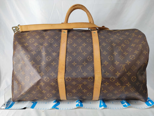 LOUIS VUITTON Monogram Louis Vuitton Keepall 55 Bandouliere Boston Bag
