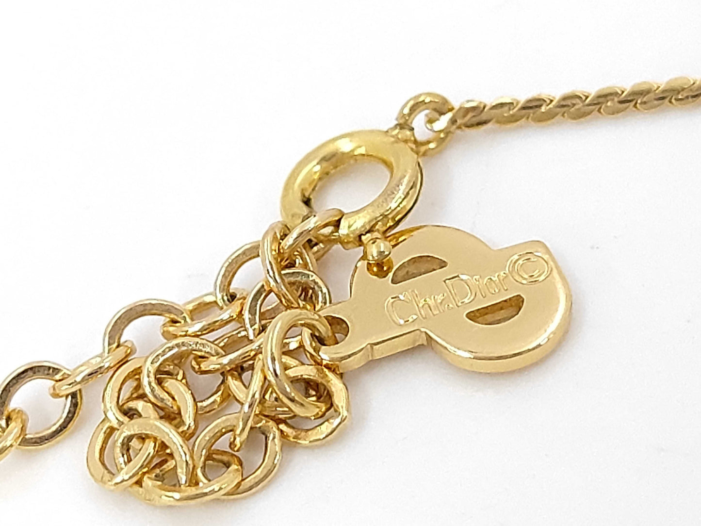 Dior CD logo rhinestone necklace