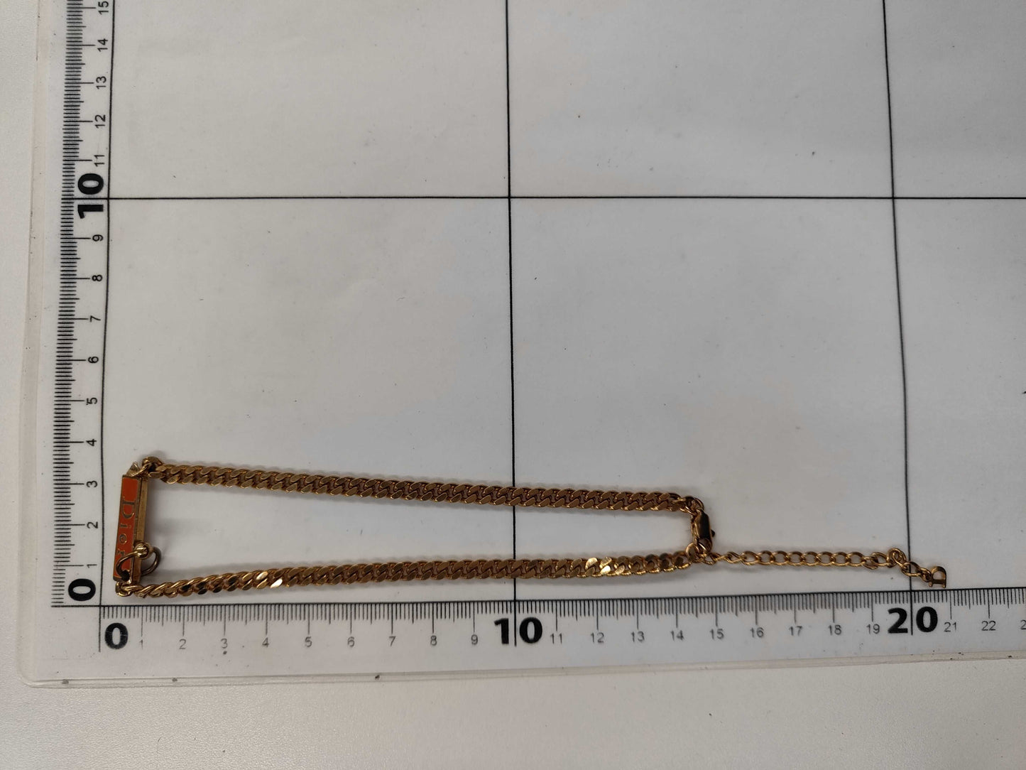 Dior Curb Chain Dior Plate Necklace