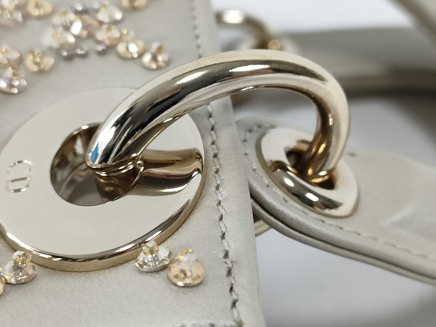 Dior Lady Dior Mini Cannage Rhinestone Beaded Handbag M0505REJ