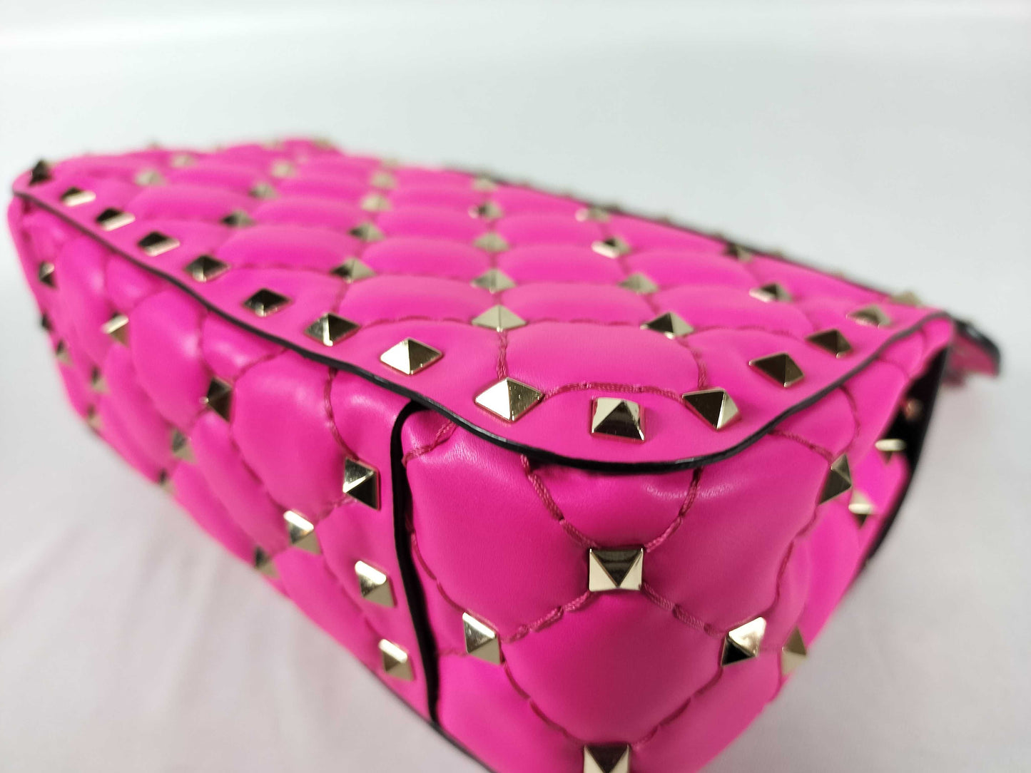 VALENTINO Rockstud Spike Fluo Mini Pink Handbag