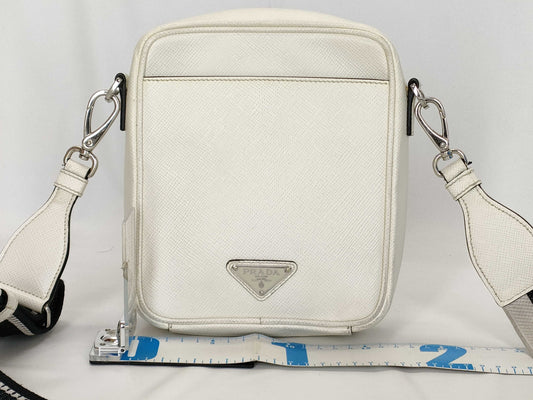 PRADA 2VH154 Saffiano White Shoulder Bag