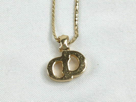 Dior CD logo oval pendant necklace