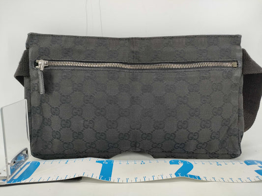 GUCCI GG Canvas Waist Bag, Black, 28566 002058