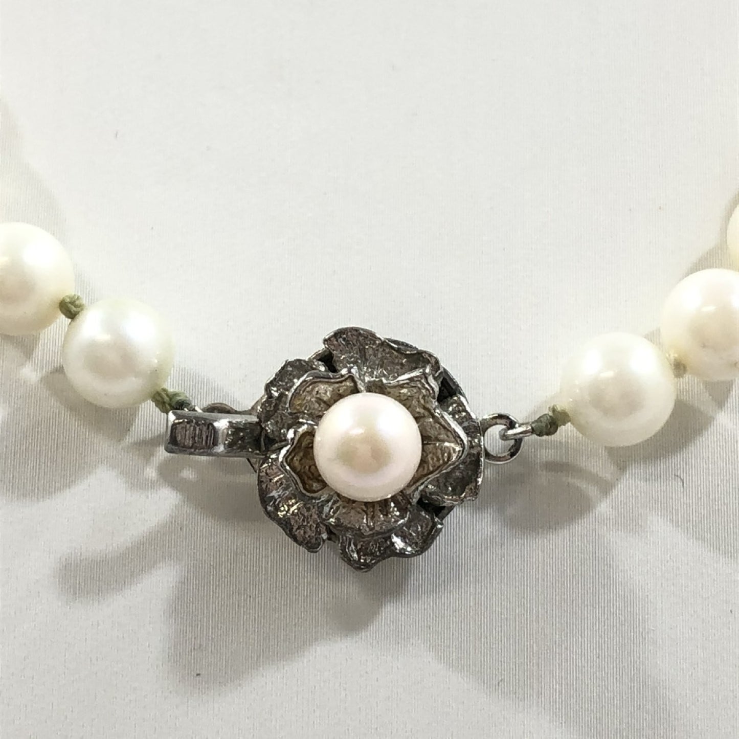 Pearl Necklace, Diameter: Approx. 6.4-6.9mm, Sterling Silver, 28.5g