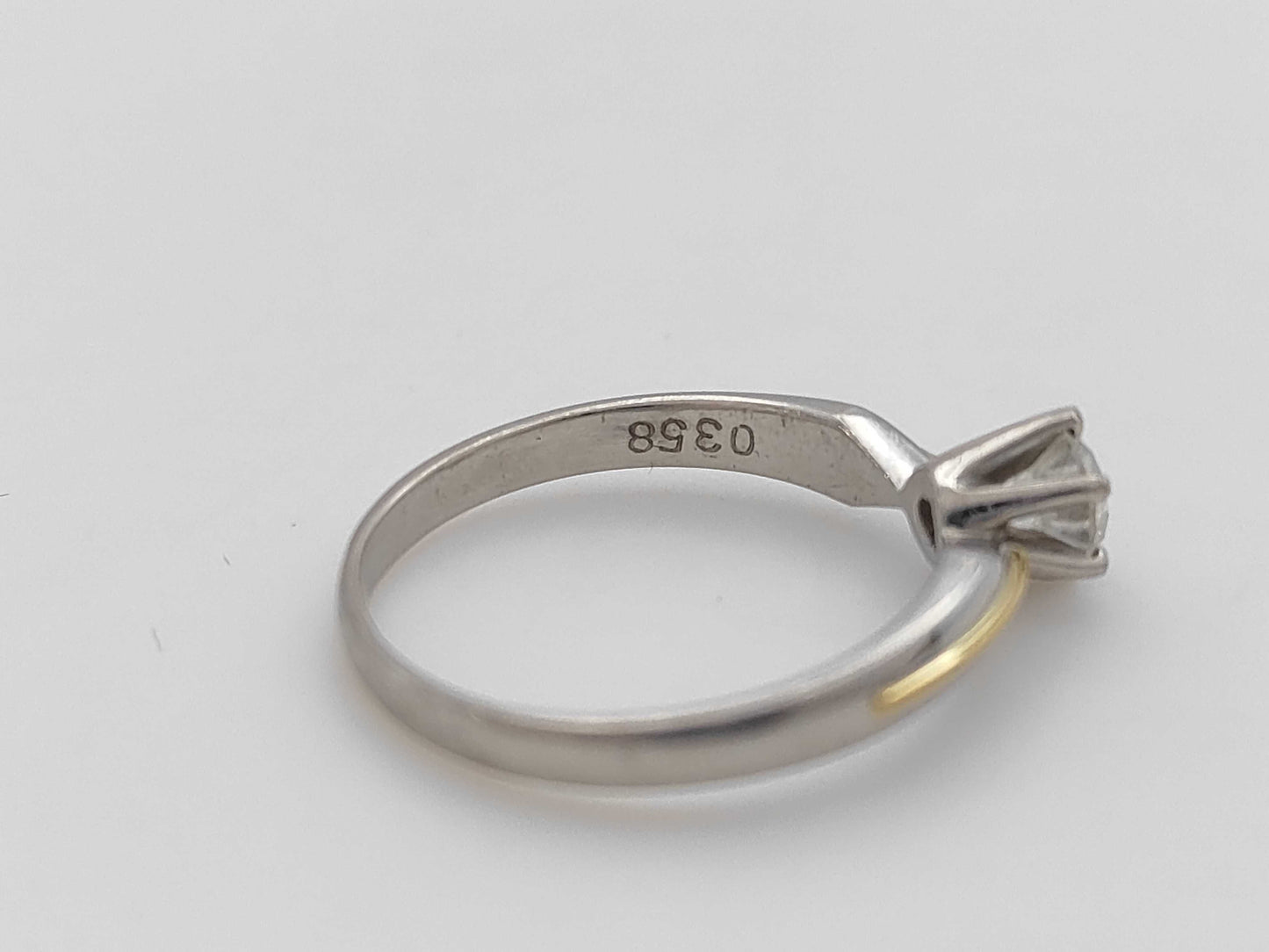 D0.358ct Pt900/K18 3.3g Ring