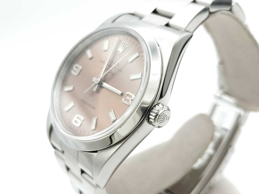 ROLEX 14000 A931559 Pink Dial Oyster Bracelet Boys' Watch