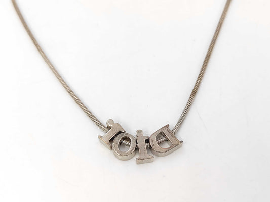 Dior logo silver necklace
