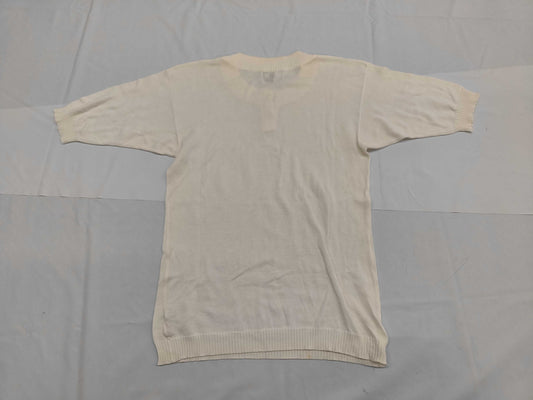 CHANEL CHANEL Coco Button Knit White Size M Tops