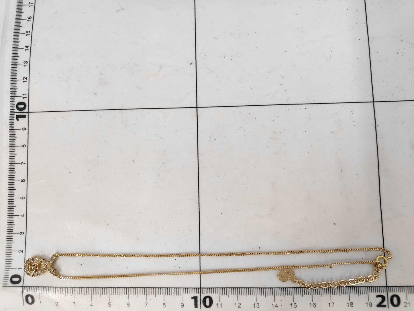 Dior CD logo rhinestone necklace